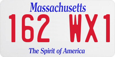 MA license plate 162WX1