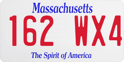 MA license plate 162WX4