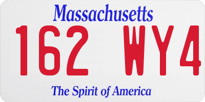MA license plate 162WY4