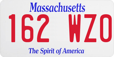 MA license plate 162WZ0
