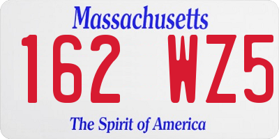 MA license plate 162WZ5