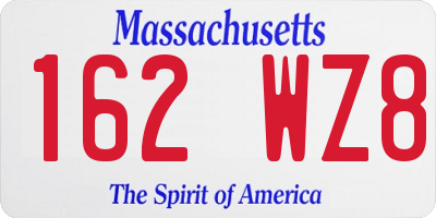 MA license plate 162WZ8