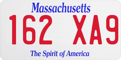 MA license plate 162XA9