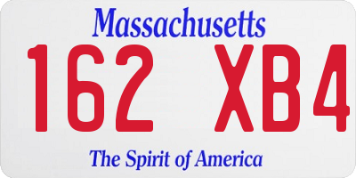 MA license plate 162XB4