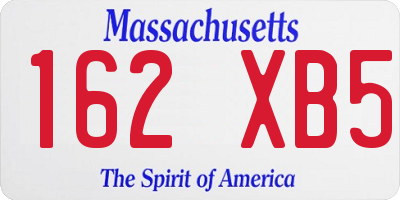 MA license plate 162XB5