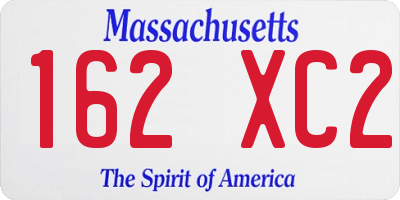 MA license plate 162XC2