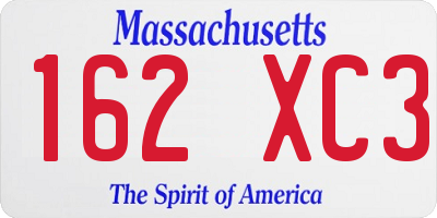 MA license plate 162XC3