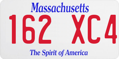 MA license plate 162XC4