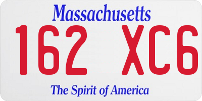 MA license plate 162XC6