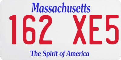 MA license plate 162XE5
