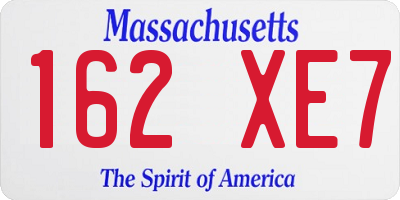 MA license plate 162XE7