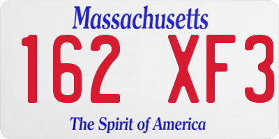 MA license plate 162XF3