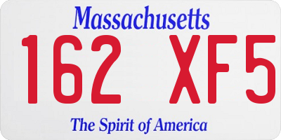 MA license plate 162XF5