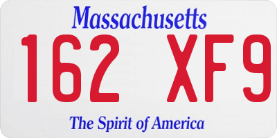 MA license plate 162XF9