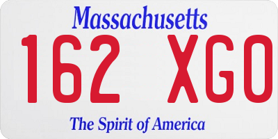 MA license plate 162XG0