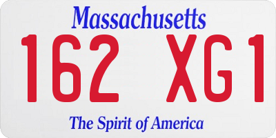 MA license plate 162XG1