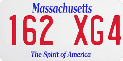 MA license plate 162XG4