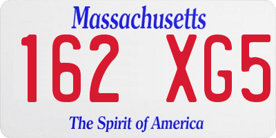 MA license plate 162XG5