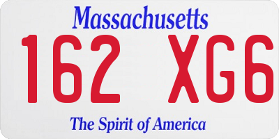 MA license plate 162XG6
