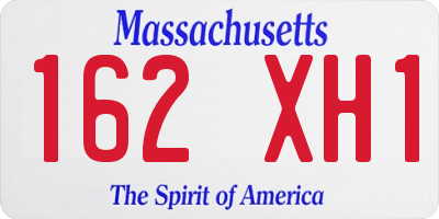 MA license plate 162XH1