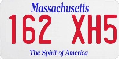 MA license plate 162XH5