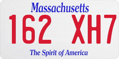 MA license plate 162XH7