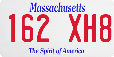 MA license plate 162XH8