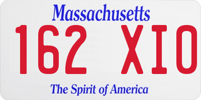 MA license plate 162XI0