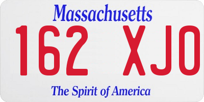 MA license plate 162XJ0