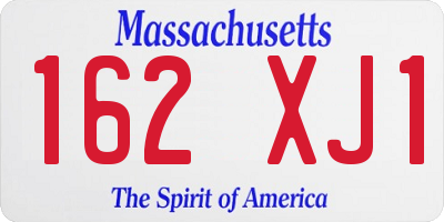 MA license plate 162XJ1