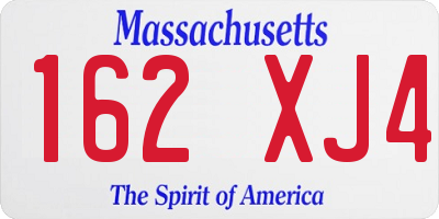 MA license plate 162XJ4