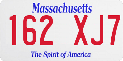 MA license plate 162XJ7