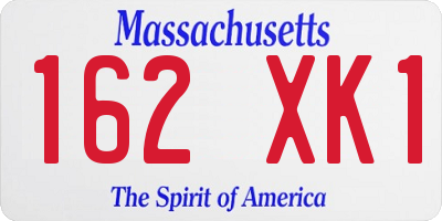 MA license plate 162XK1