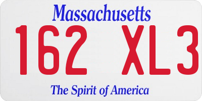MA license plate 162XL3