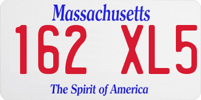 MA license plate 162XL5