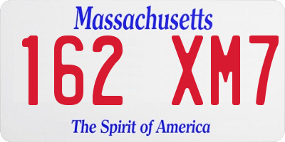 MA license plate 162XM7