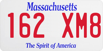 MA license plate 162XM8