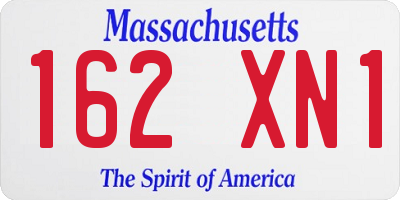 MA license plate 162XN1
