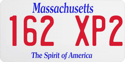 MA license plate 162XP2