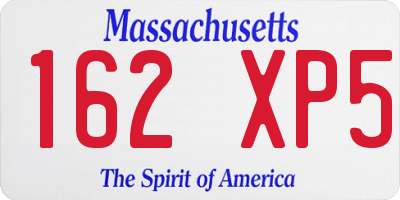MA license plate 162XP5