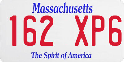 MA license plate 162XP6