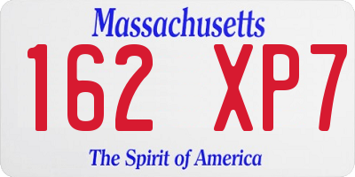 MA license plate 162XP7