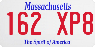 MA license plate 162XP8