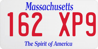 MA license plate 162XP9