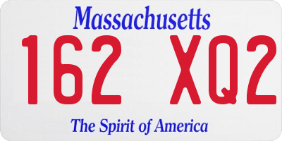 MA license plate 162XQ2