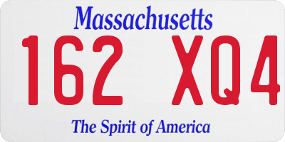MA license plate 162XQ4