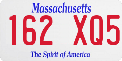 MA license plate 162XQ5