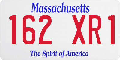MA license plate 162XR1