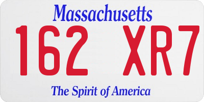 MA license plate 162XR7