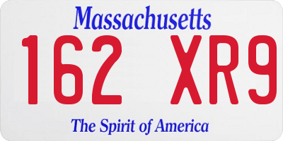 MA license plate 162XR9